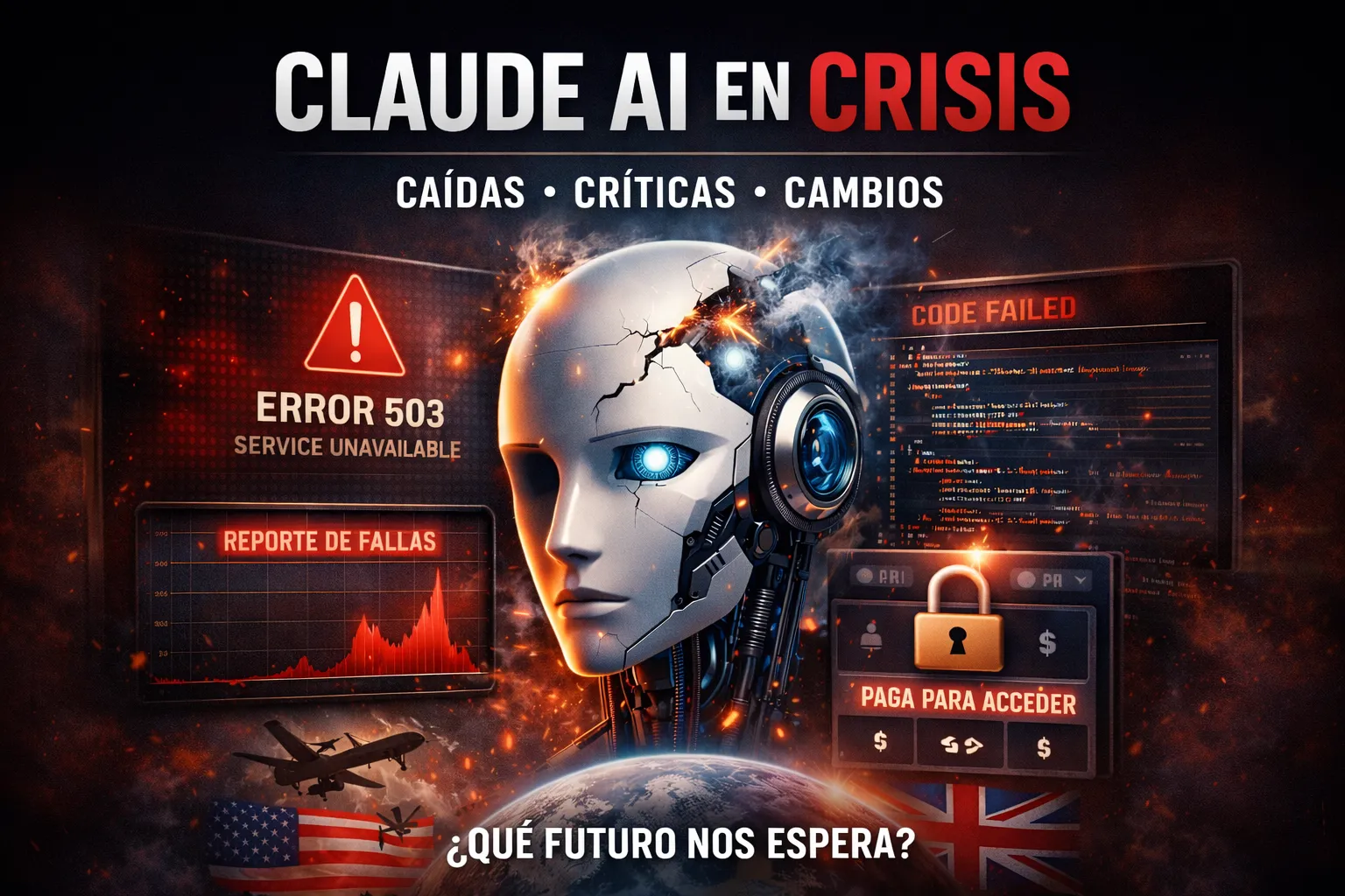 Claude AI en crisis: caídas, críticas y cambios