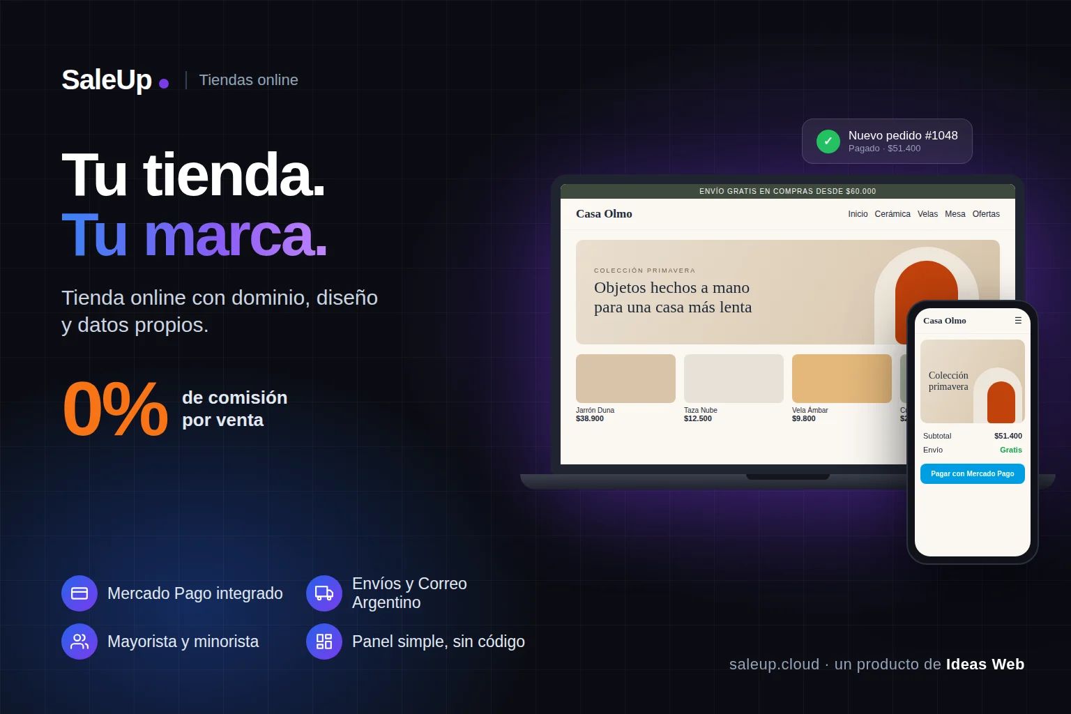 SaleUp: tu tienda online sin comisiones por venta